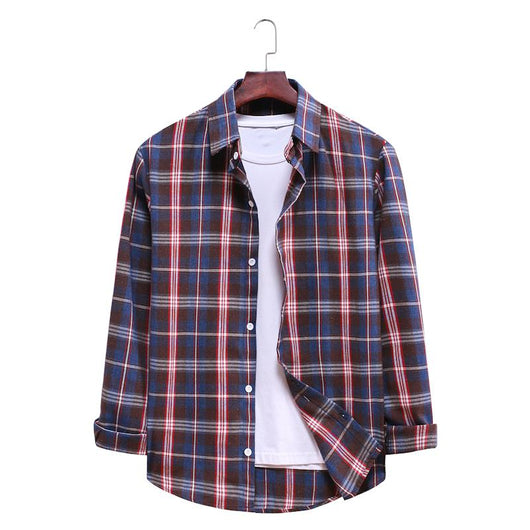 Camisa Casual de Cuadros con Solapa y Manga Larga - Image 14