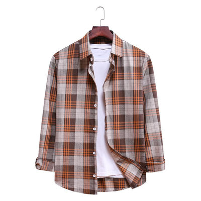 Camisa Casual de Cuadros con Solapa y Manga Larga - Image 15