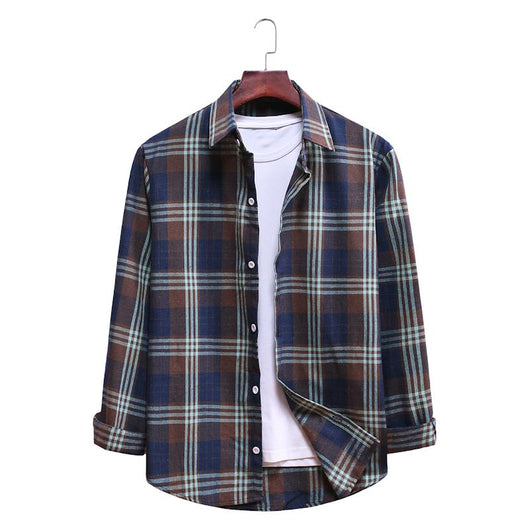 Camisa Casual de Cuadros con Solapa y Manga Larga - Image 16