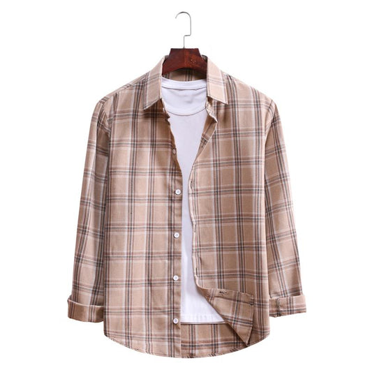 Camisa Casual de Cuadros con Solapa y Manga Larga - Image 10