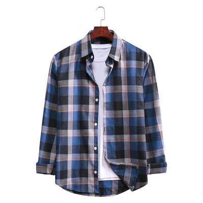 Camisa Casual de Cuadros con Solapa y Manga Larga - Image 7