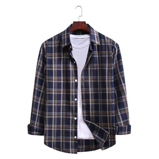 Camisa Casual de Cuadros con Solapa y Manga Larga - Image 9