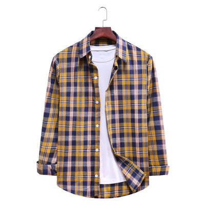 Camisa Casual de Cuadros con Solapa y Manga Larga - Image 18