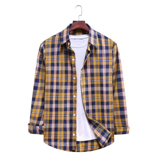 Camisa Casual de Cuadros con Solapa y Manga Larga - Image 18
