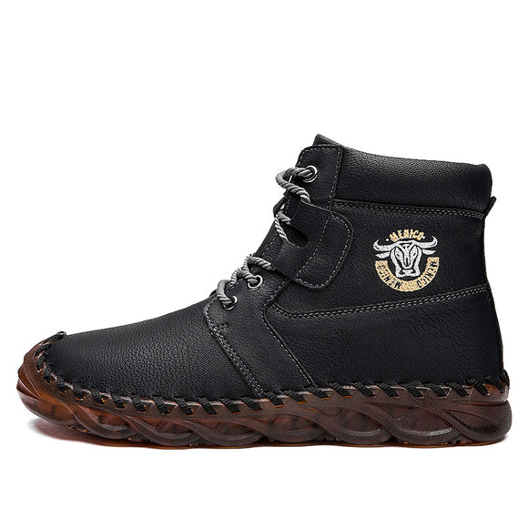 Botas de Trabajo Retro con Estilo Casual de Caña Alta