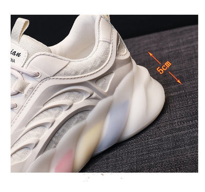 Tenis Blancos Estilo Coreano Arcoíris Casual Trendy - Image 10