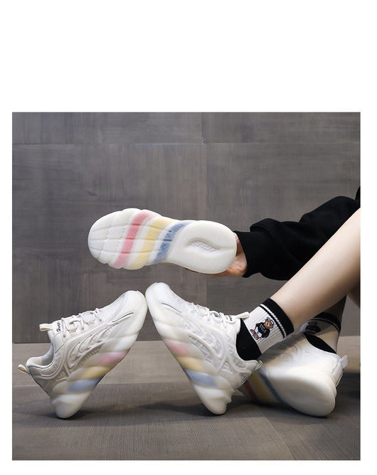 Tenis Blancos Estilo Coreano Arcoíris Casual Trendy - Image 17