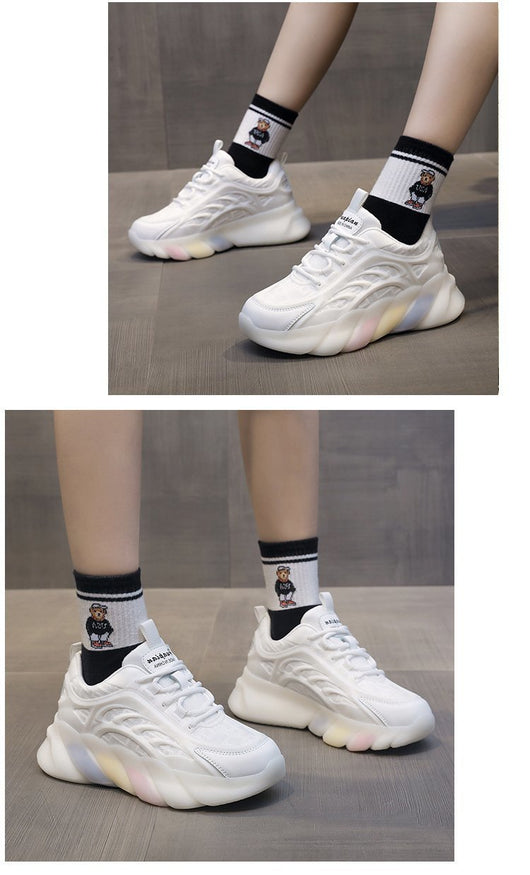 Tenis Blancos Estilo Coreano Arcoíris Casual Trendy - Image 19