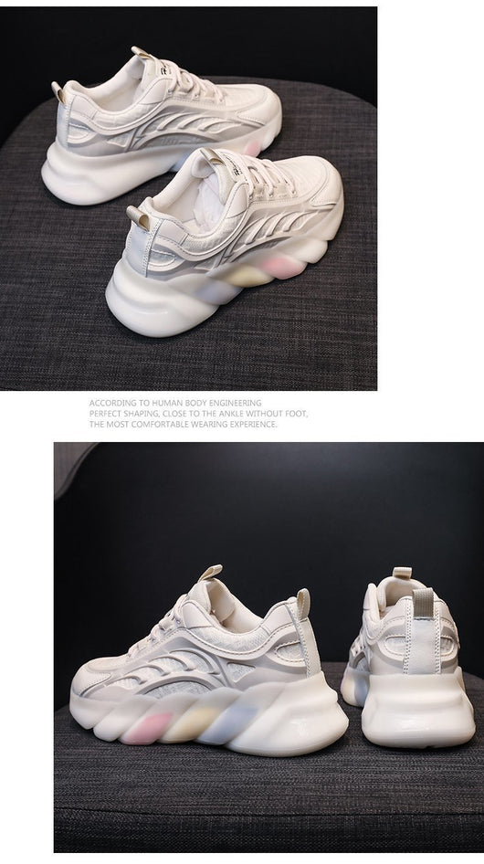 Tenis Blancos Estilo Coreano Arcoíris Casual Trendy - Image 25