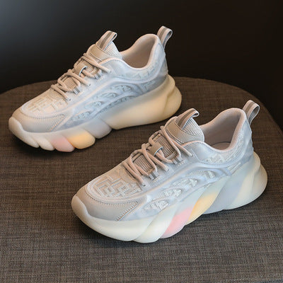 Tenis Blancos Estilo Coreano Arcoíris Casual Trendy