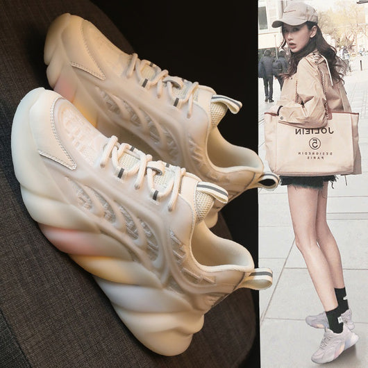 Tenis Blancos Estilo Coreano Arcoíris Casual Trendy - Image 2