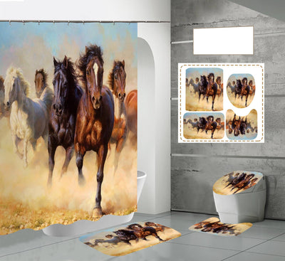 Cortina de Baño Impermeable con Diseño Animal en Poliéster
