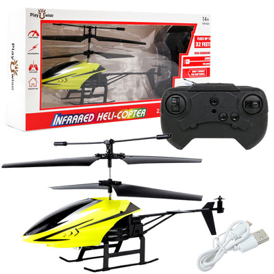 White and black remote control helicopter toy with shark graphics, remote control, and USB charging cable. - Image 9