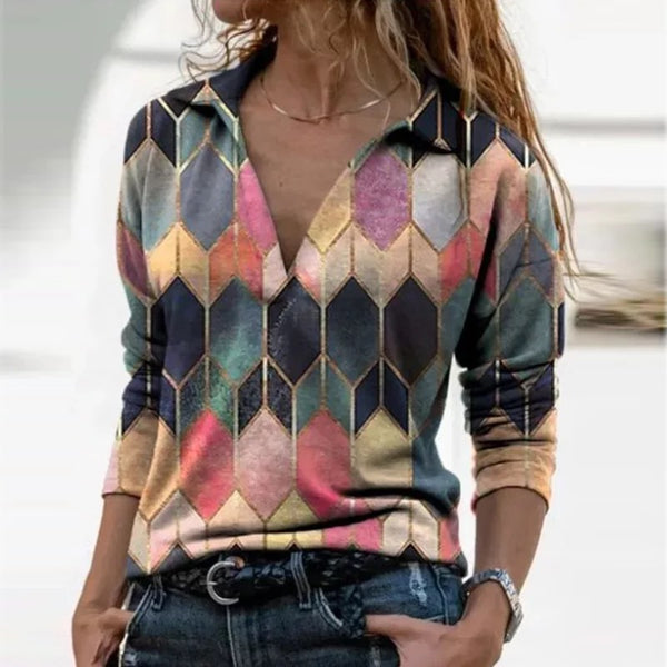 Sudadera Urbana Retro Cuello V Manga Larga