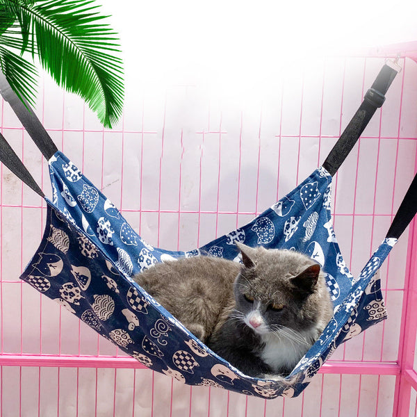 Hamaca Colgante de Lino para Gatos - Ajustable y Fresca para Verano