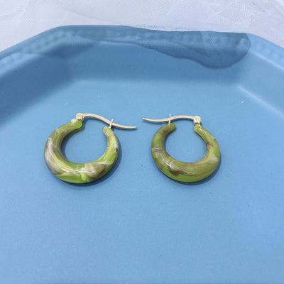 Aretes Geométricos Retro de Acrílico Transparente con Aro - Image 5