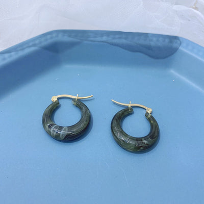 Aretes Geométricos Retro de Acrílico Transparente con Aro
