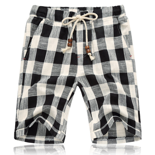 Pantalones Cortos de Algodón Rectos para Playa - Largo Cinco Puntos