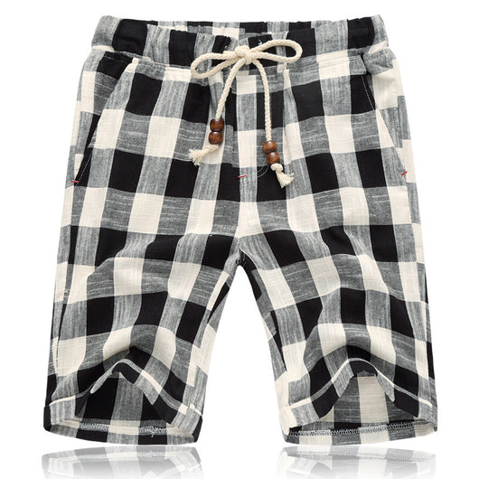 Pantalones Cortos de Algodón Rectos para Playa - Largo Cinco Puntos