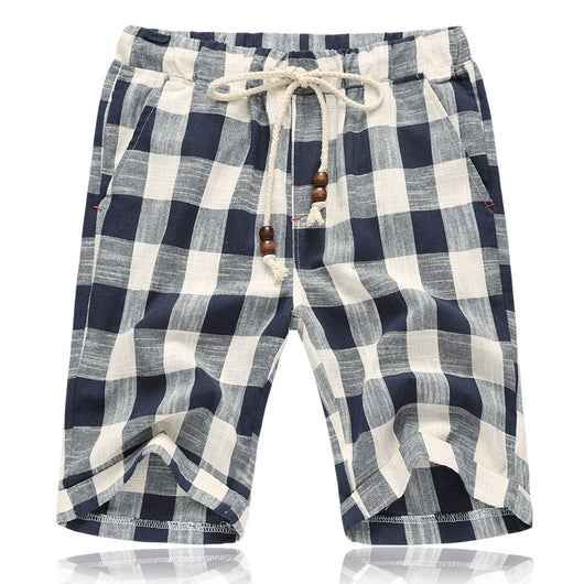 Pantalones Cortos de Algodón Rectos para Playa - Largo Cinco Puntos - Image 4