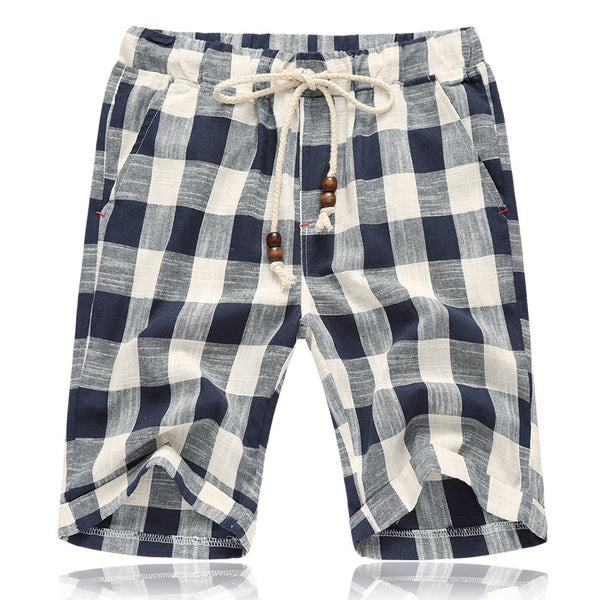 Pantalones Cortos de Algodón Rectos para Playa - Largo Cinco Puntos