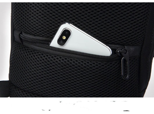 Bolsa Deportiva Cruzada Coreana para Hombre - Mochila Pecho USB - Image 19