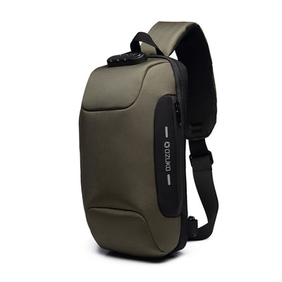 Bolsa Deportiva Cruzada Coreana para Hombre - Mochila Pecho USB - Image 6