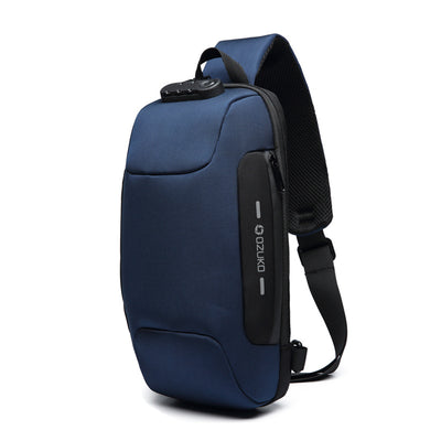 Bolsa Deportiva Cruzada Coreana para Hombre - Mochila Pecho USB - Image 3