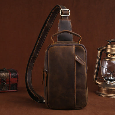 Bolsa de Pecho Pequeña en Cuero de Caballo Premium para Hombre - Image 10