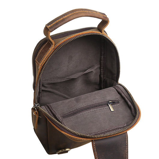 Bolsa de Pecho Pequeña en Cuero de Caballo Premium para Hombre - Image 4