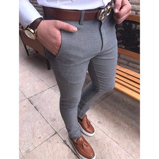 Pantalones Casuales Ajustados para Traje Ejecutivo Hombre - Image 11