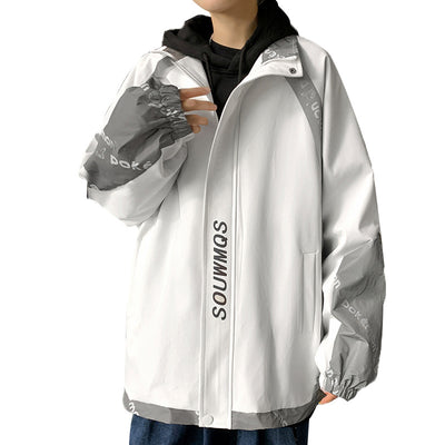 Chaqueta Reflectante con Bloques de Color y Cuello Mao para Hombre - Image 8