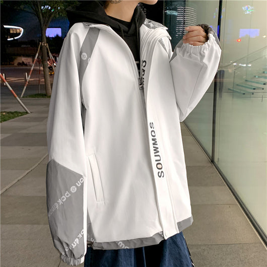 Chaqueta Reflectante con Bloques de Color y Cuello Mao para Hombre - Image 9