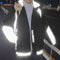 Chaqueta Reflectante con Bloques de Color y Cuello Mao para Hombre