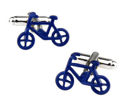 Gemelos Personalizados Bicicleta Azul - Camisas de Puño Francés - Image 9