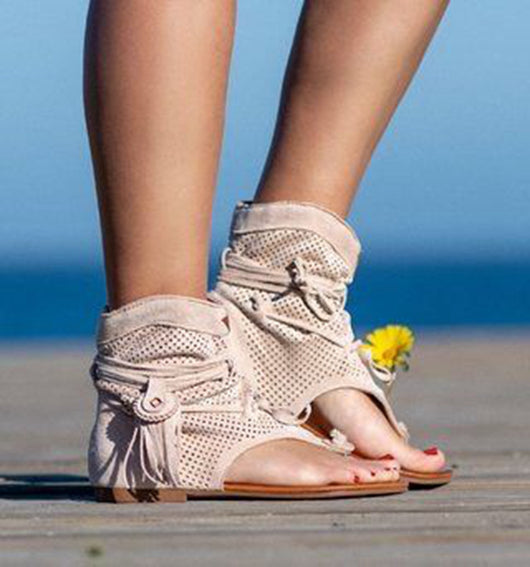 Sandalias Planas Cómodas con Flecos Esmerilados - Image 11