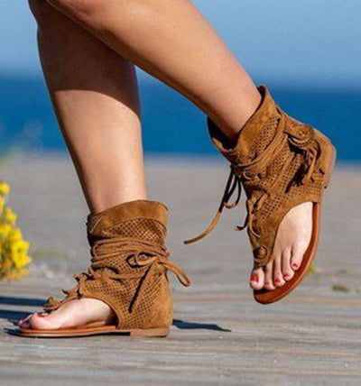 Sandalias Planas Cómodas con Flecos Esmerilados - Image 4