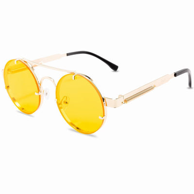 Gafas de Sol Retro Punk con Marco Redondo y Varillas Flexibles - Image 11