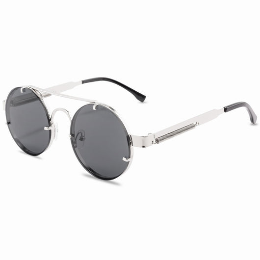 Gafas de Sol Retro Punk con Marco Redondo y Varillas Flexibles - Image 3