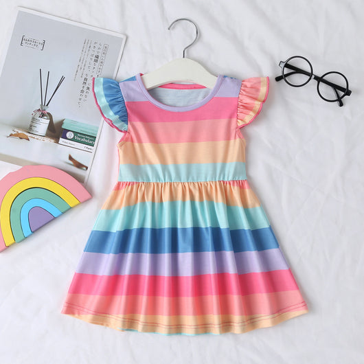 Vestido Infantil Arcoíris de Algodón con Mangas Largas - Image 15
