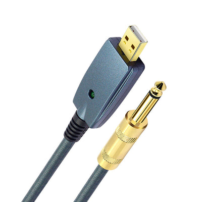 Cable de Grabación USB a Jack 6.35MM para Guitarra y Instrumentos