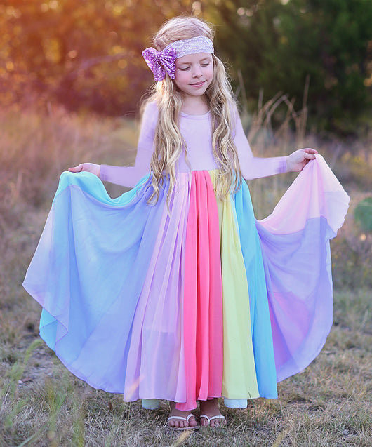 Vestido Infantil Arcoíris de Algodón con Mangas Largas - Image 16