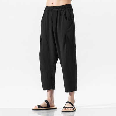 Pantalones Harem Sueltos Estilo Chino - Algodón Lino Transpirable Talla Grande - Image 2