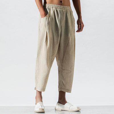 Pantalones Harem Sueltos Estilo Chino - Algodón Lino Transpirable Talla Grande - Image 4