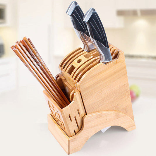 Soporte para Cuchillos de Bambú con Bendición Natural