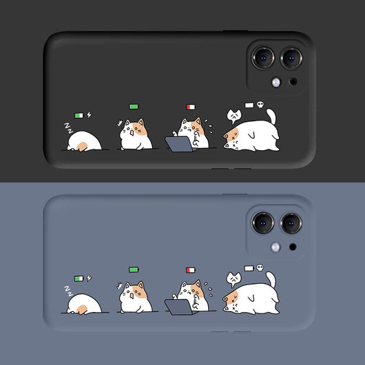 Funda para iPhone 12 con Gato de Dibujos Animados Compatible con Apple - Image 12