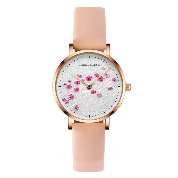 Reloj Elegante Flor de Cerezo Oro Rosado para Estudiantes y Mujeres - Image 6
