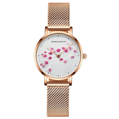 Reloj Elegante Flor de Cerezo Oro Rosado para Estudiantes y Mujeres - Image 2