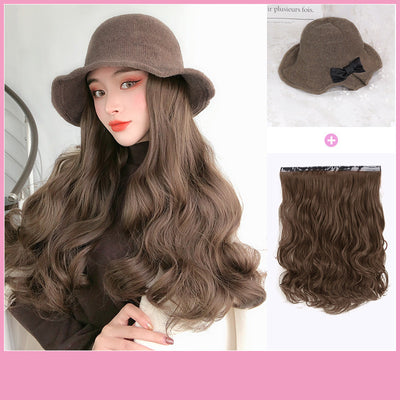 Peluca Sombrero Integrado Ondas Grandes Cabello Largo Rizos - Image 6