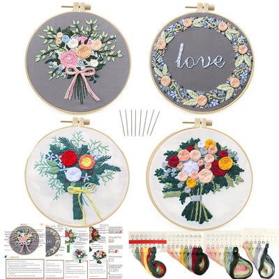 Kit de Bordado Flores Europeo para Manualidades Creativas - Image 4